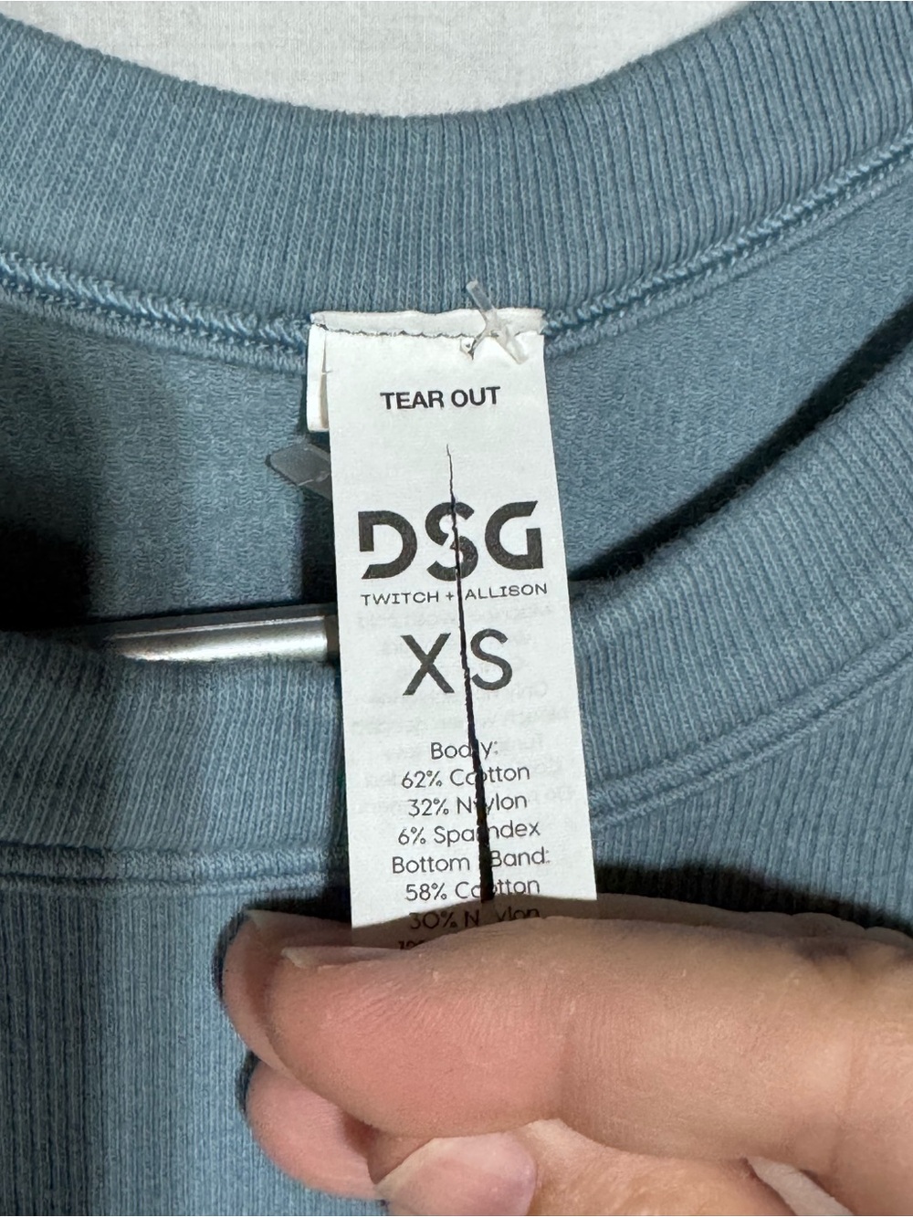 DSG Ribbed Cropped Tank Top - Slate Blue - Picture 2 of 4